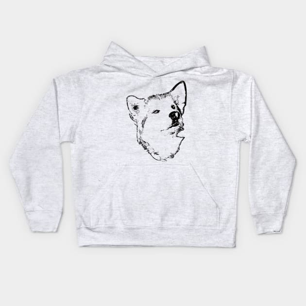 Alaskan Malamute Face Design - A Malamut Christmas Gift Kids Hoodie by DoggyStyles